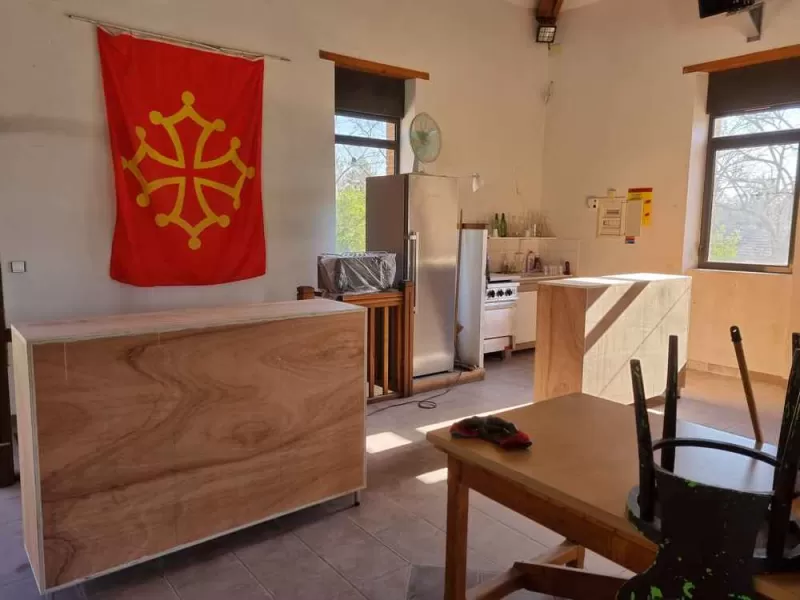 Modification meuble en bar salle des fets, L'Isle-en-Dodon, Menuiserie Agencement Delon