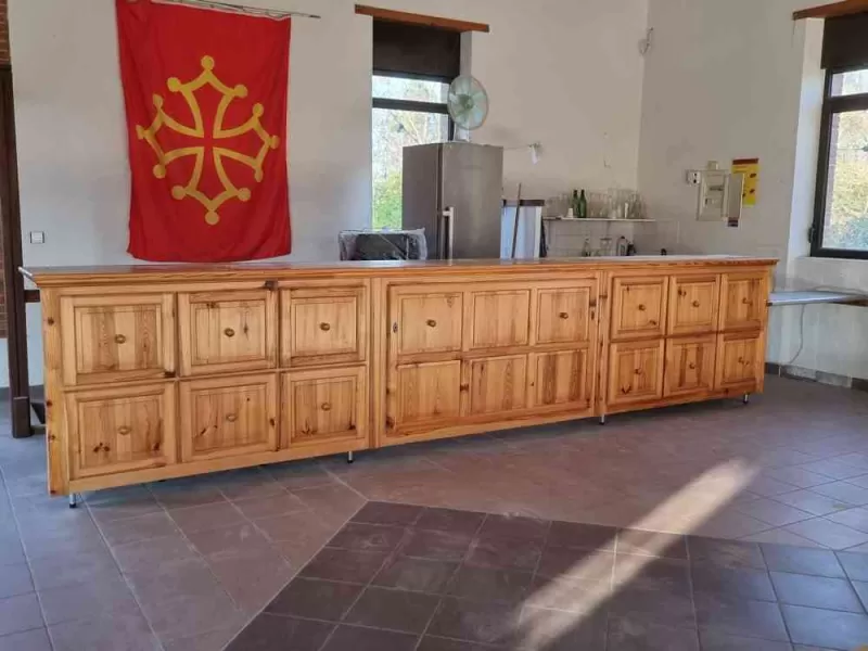 Modification meuble en bar salle des fets, L'Isle-en-Dodon, Menuiserie Agencement Delon
