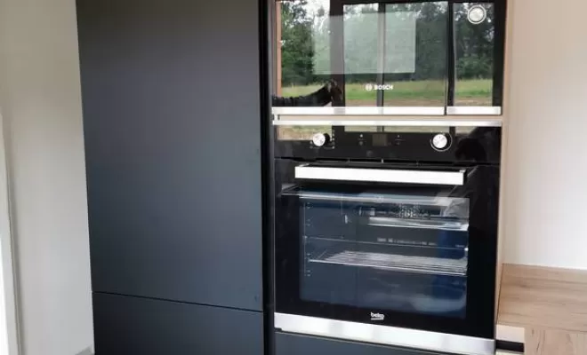 Pose cuisine 1, L'Isle-en-Dodon, Menuiserie Agencement Delon