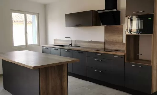 Pose cuisine 2, L'Isle-en-Dodon, Menuiserie Agencement Delon