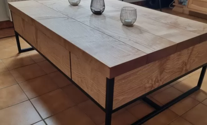 Réalisation d'une table basse personnalisé à Saint-Frajou et ses alentours, L'Isle-en-Dodon, Menuiserie Agencement Delon